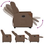 vidaXL Fauteuil inclinable électrique marron tissu