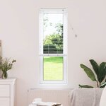 vidaXL Store de Fenêtre avec des rideaux Manuel Blanc Aluminium