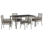 vidaXL Ensemble de salle à manger pour jardin 5 Pièces Gris Poly rotin