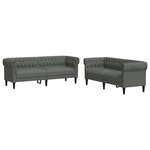 vidaXL Ensemble de Canapés Gris foncé tissu