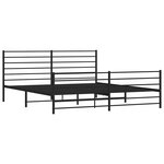 vidaXL Cadre de lit métal sans matelas avec pied de lit noir 193x203cm