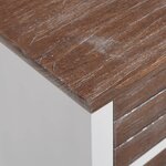 vidaXL Table de chevet 2 Pièces avec 2 tiroirs Marron et blanc