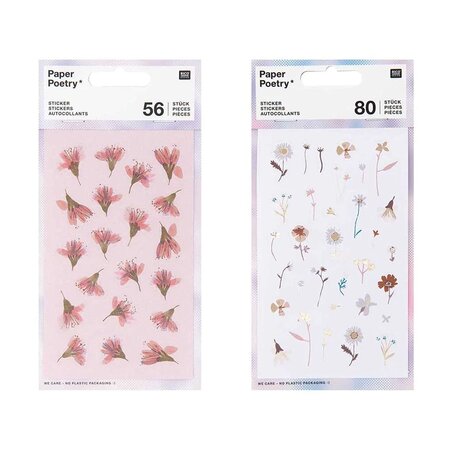 136 stickers à motifs floraux