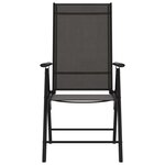 vidaXL Chaises de jardin pliables 8 Pièces Textilène Noir