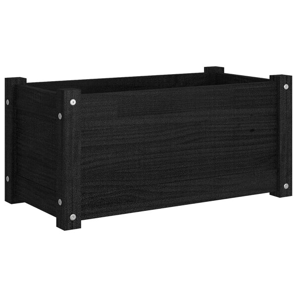 vidaXL Jardinière Noir 60x31x31 cm Bois de pin massif