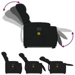 vidaXL Fauteuil inclinable de massage électrique Noir Tissu