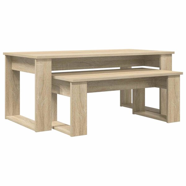 vidaXL Ensemble de tables basses 2 Pièces Chêne Sonoma Bois d'ingénierie