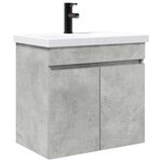 vidaXL Meuble de salle de bain avec robinet Gris béton