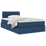 vidaXL Lit avec rangement et matelas avec matelas Bleu 120 x 190 cm