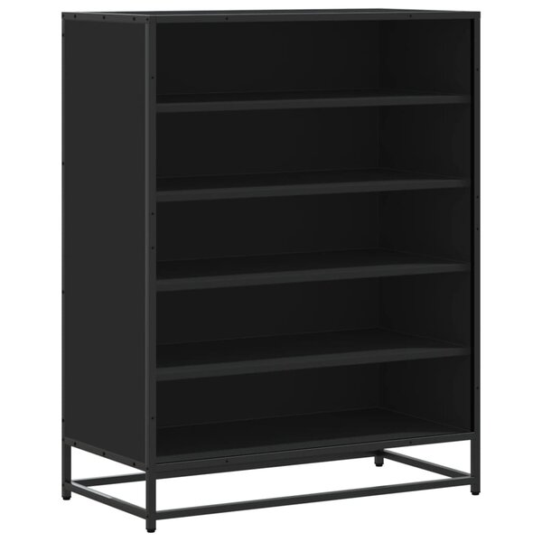 vidaXL Meuble à chaussures noir 75x38x97 5 cm bois d'ingénierie métal