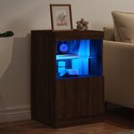 vidaXL Buffet avec lumières LED chêne marron 41x37x67 cm