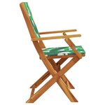 vidaXL Chaises de jardin lot de 2 motif de feuilles acacia et tissu