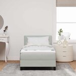 vidaXL Lit à ressorts avec matelas Gris clair 90 x 200 cm Velours