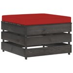 Vidaxl salon de jardin 7 pièces avec coussins bois imprégné de gris