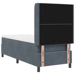 vidaXL Lit à ressorts avec matelas & LED gris foncé 80x200 cm en velours