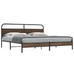 vidaXL Cadre de lit en métal sans matelas chêne marron 200x200 cm