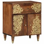 vidaXL Cabinet de chevet avec tiroir marron miel 50 x 33 x 60 cm