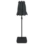vidaXL Parasol de jardin à double tête avec LED anthracite 316x145 cm