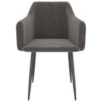 vidaXL Chaises à manger lot de 2 Gris foncé Velours