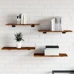 vidaXL Étagères murales 4 Pièces chêne fumé 60x30x1 5cm bois d'ingénierie
