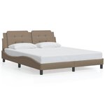 vidaXL Cadre de lit avec lumières LED cappuccino 160x200 cm similicuir