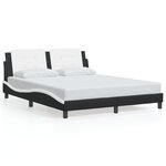 vidaXL Cadre de lit sans matelas noir et blanc 160x200 cm similicuir