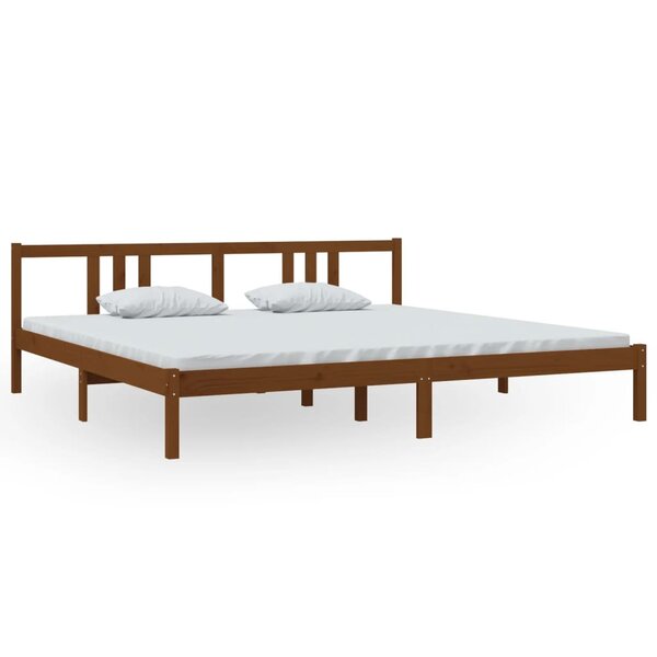 vidaXL Cadre de lit sans matelas marron miel bois massif 200x200 cm