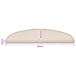 vidaXL Tapis d'escalier auto-adhésifs 15 Pièces Taupe 80 x 24 5 x 3 5 cm