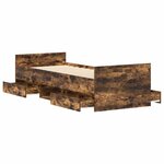 vidaXL Cadre de lit sans matelas chêne fumé 90x200 cm