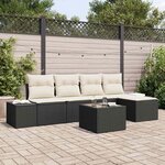 vidaXL Ensemble de canapé de jardin avec coussin 6 Pièces Marron et Crème
