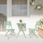 vidaXL Ensemble bistrot 3 Pièces Vert menthe clair Acier