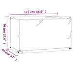 vidaXL Housse de salon de jardin 8 œillets 170x94x70 cm rectangulaire