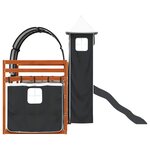 vidaXL Lit superposé sans matelas avec toboggan blanc noir 90x200 cm