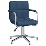 vidaXL Chaise pivotante de salle à manger Bleu Tissu