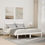 vidaXL Cadre de lit extra long sans matelas 160x220 cm bois massif