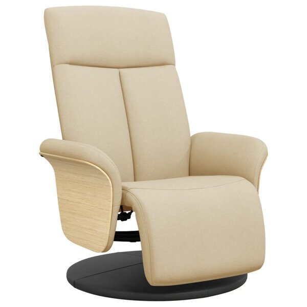 vidaXL Fauteuil inclinable avec repose-pied crème tissu