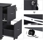 Caisson de bureau mobile avec serrure 2 tiroirs système de blocage des roulettes rails de suspension réglables 72 cm noir granite 12_0000354