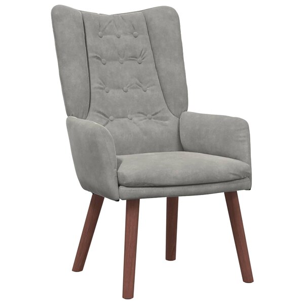 vidaXL fauteuil Gris clair 63 x 67 x 94 cm Velours