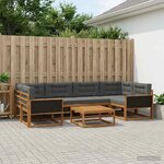 vidaXL Ensemble de canapés d'extérieur 7 Pièces Naturel et Anthracite