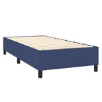 vidaXL Sommier à lattes de lit matelas et LED Bleu 90x200 cm Tissu