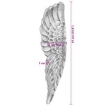 vidaXL Sculpture d'ailes Argent 31 x 5 x 91 cm Aluminium