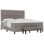 vidaXL Lit à ressorts avec matelas Taupe 180 x 200 cm tissu