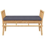 vidaXL Banc de jardin avec un coussin de 110 cm en bambou.