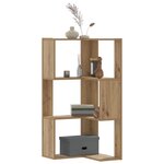 vidaXL Bibliothèque d'angle 3 niveaux chêne artisanal bois ingénierie