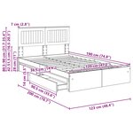 vidaXL Lit de Rangement Chêne fumé 120 x 190 cm Bois d'ingénierie