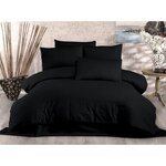 Parure de lit - housse de couette 220 x 240 + 2 taies d'oreiller 60 x 60  70  polyester - Noir
