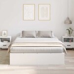 vidaXL Cadre de lit avec rangement avec stockage Blanc 140 x 190 cm
