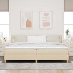 vidaXL Lit à ressort LED avec matelas Crème 200 x 200 cm tissu