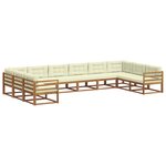 vidaXL Ensemble de canapés d'extérieur 10 Pièces Naturel et Crème
