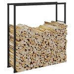 vidaXL Portant de bois de chauffage noir 110x30x116 cm acier